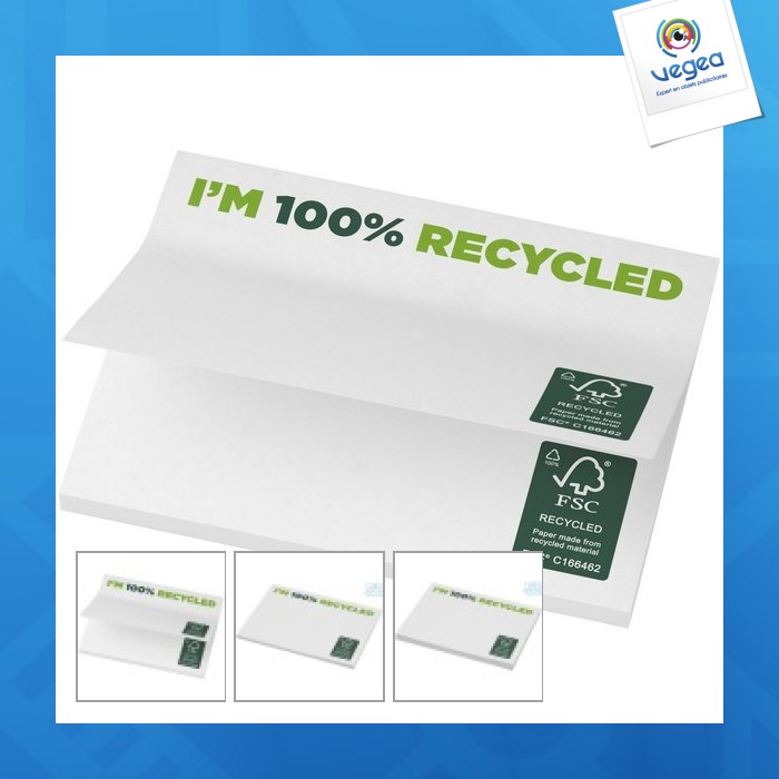 100 x 75 mm sticky-mate® recycled sticky notes