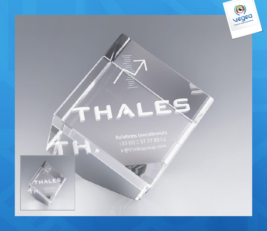 10cm glass diamond cube