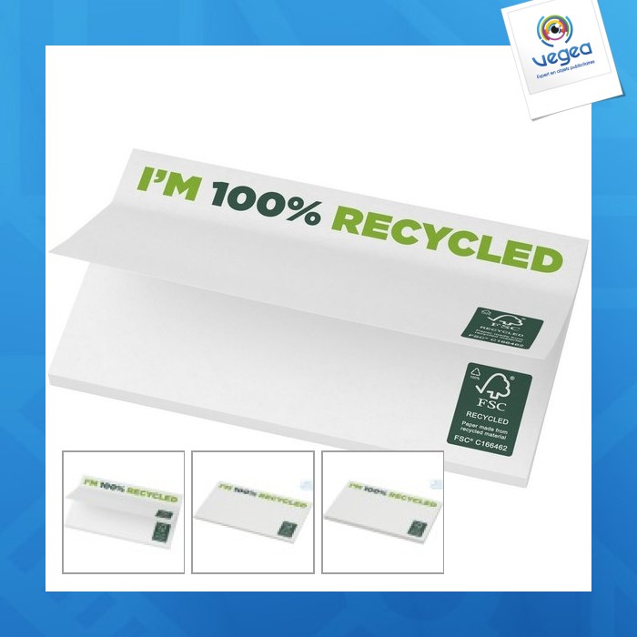 127 x 75 mm sticky-mate® recycled sticky notes