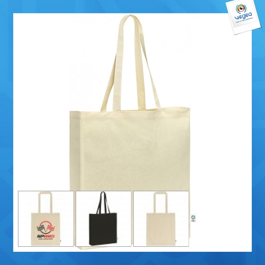 150g organic cotton bag with jill gusset, Tote bags