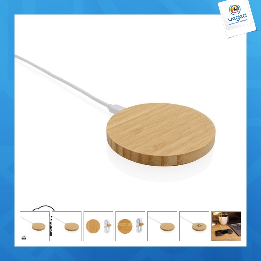 15w cordless charger in fsc® bamboo