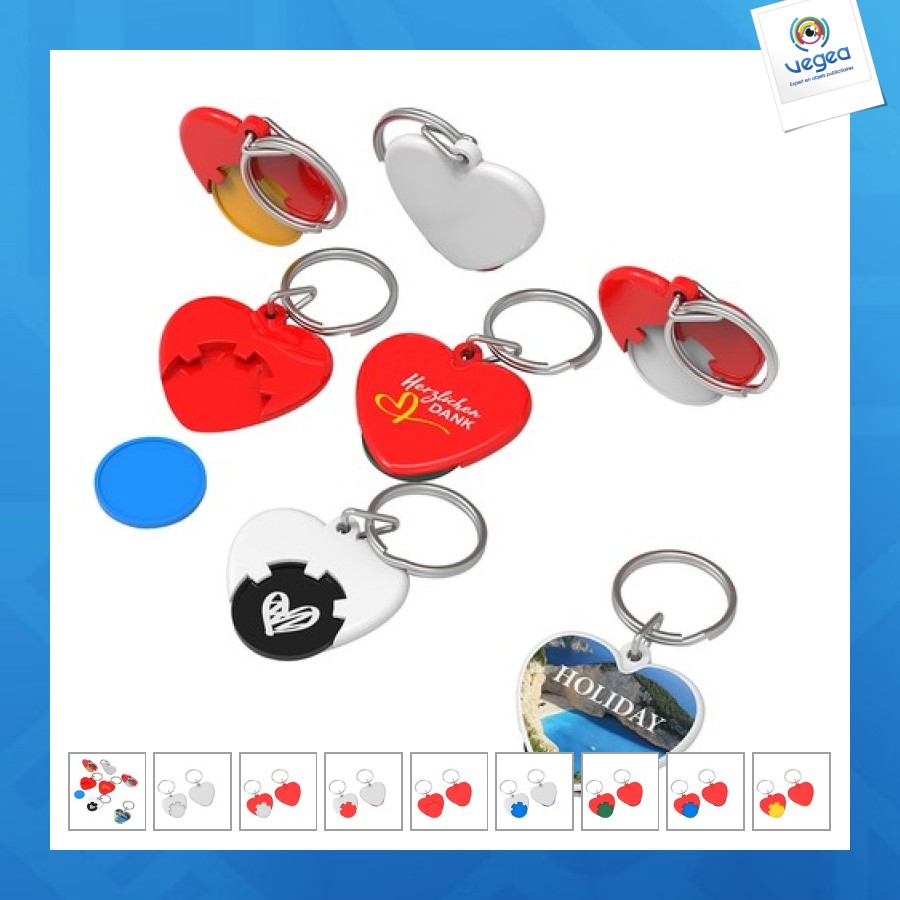 1? ?heart? token key ring
