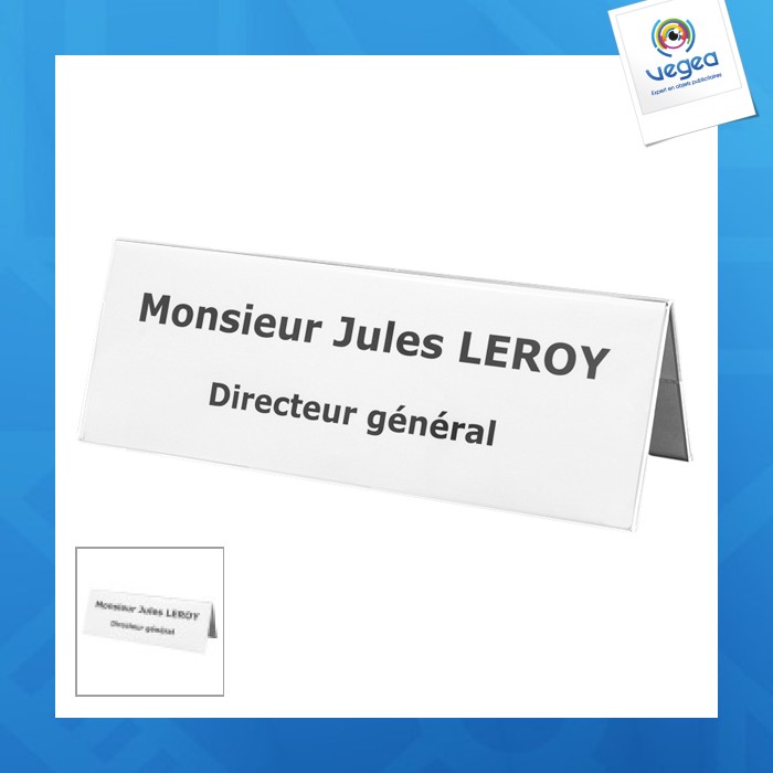 2-sided name tag identification stand 40 x 100 x 40 mm