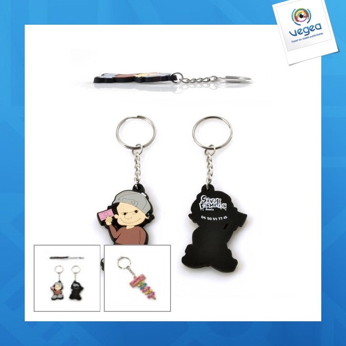 2d soft pvc key ring flat bottom