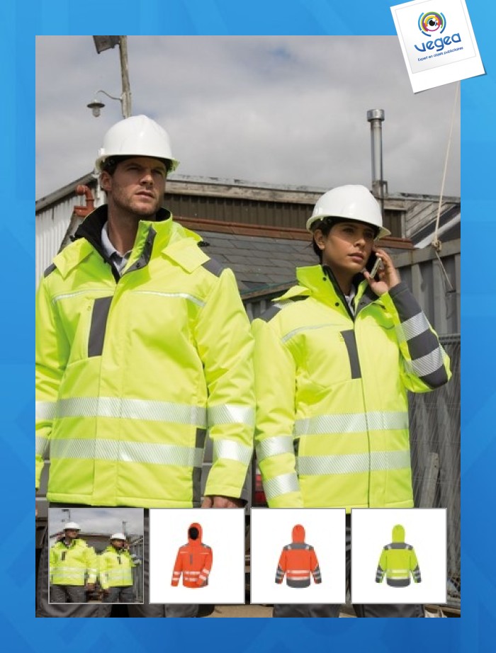 3 layer high visibility soft-shell jacket