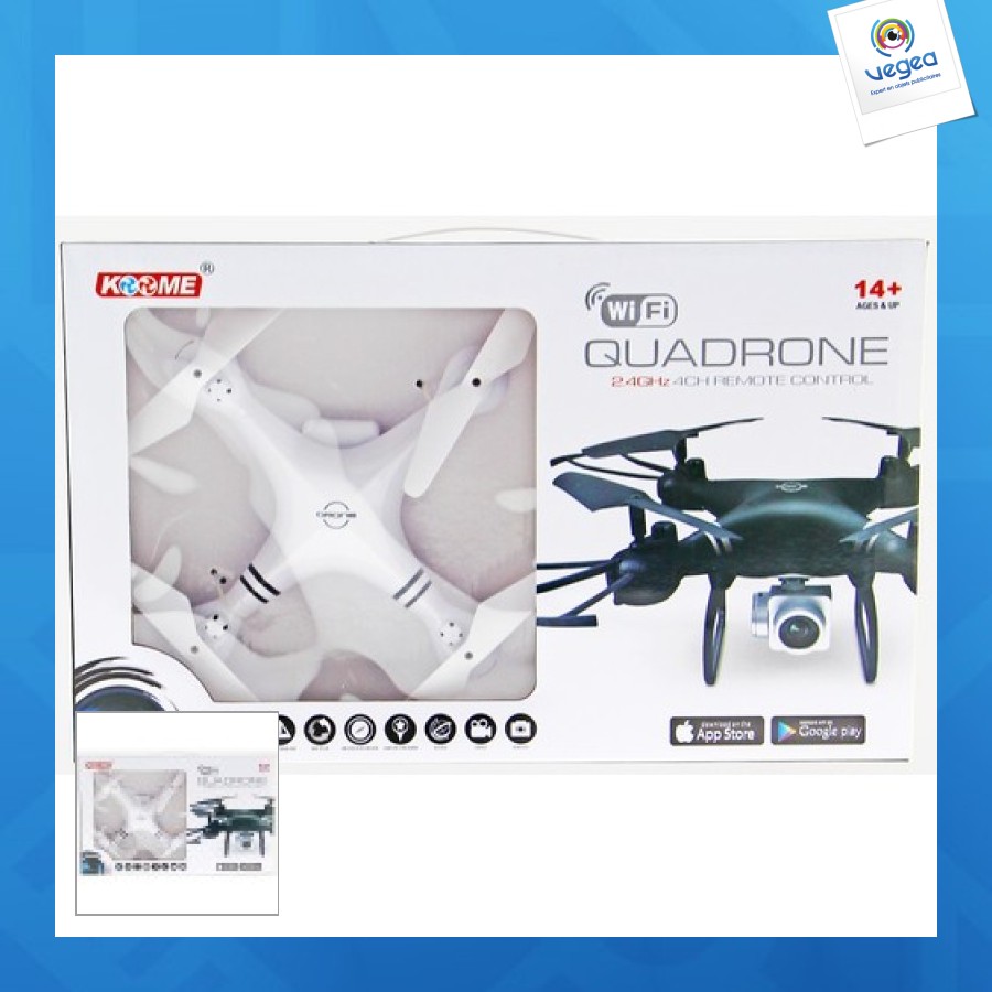 4-propeller, foldable drone with 480¨p camera