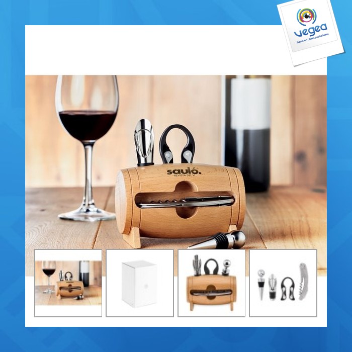 4 wine accessories in barrels