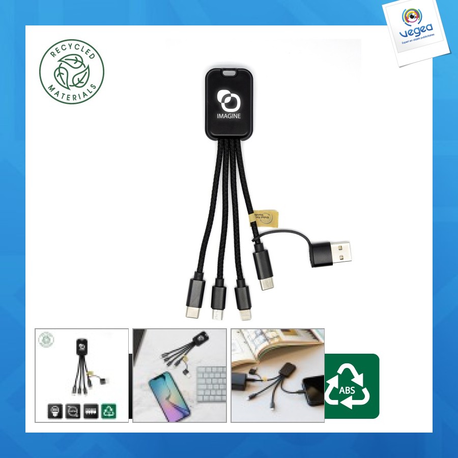 5 in 1 cable - 2.4a - rabs fast charge certified