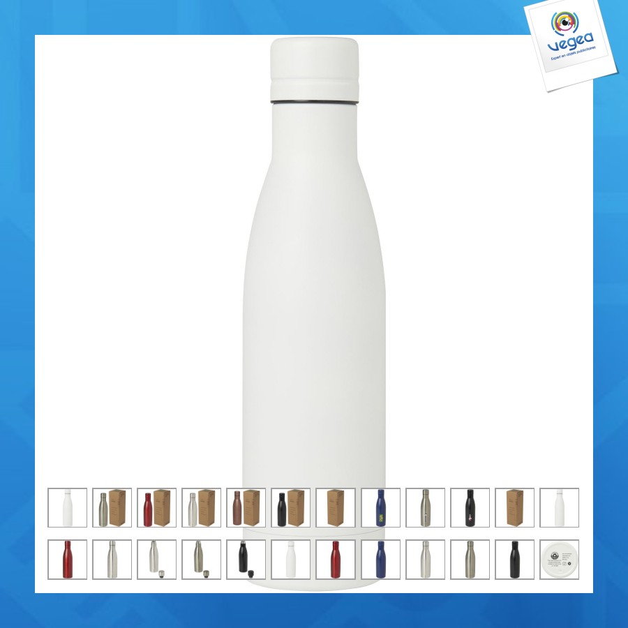 500 ml vasa insulated bottle in rcs-certified recycled stainless steel with vacuum insulation and copper coating
