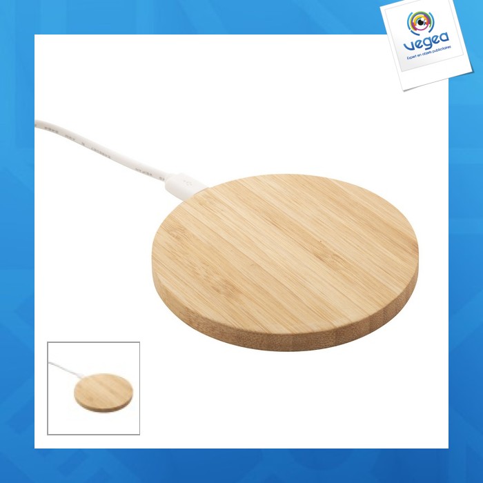 5w round bamboo charger