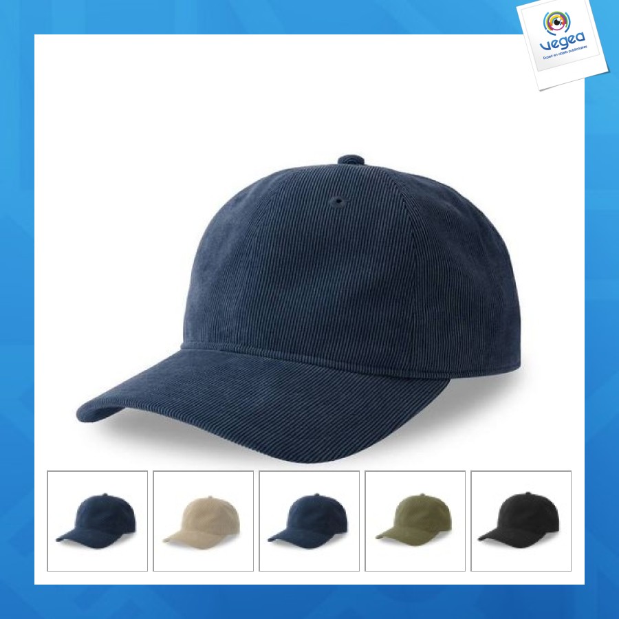 6-panel cap mid visor recycled corduroy