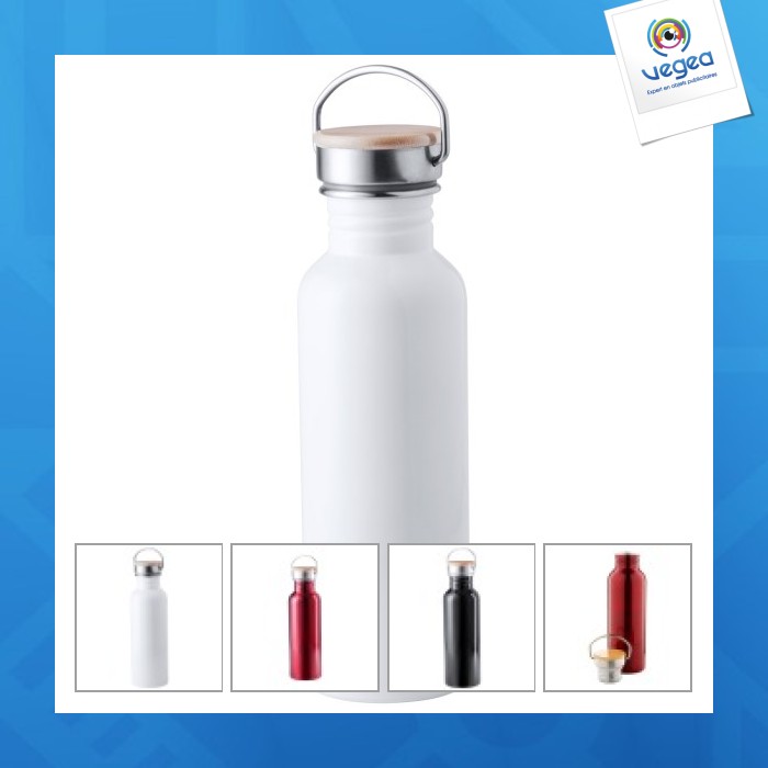 800ml metal flask with bamboo stopper