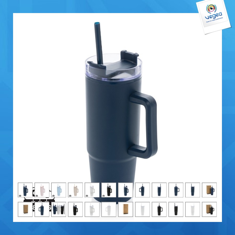 900ml mug with recycled plastic handle rcs