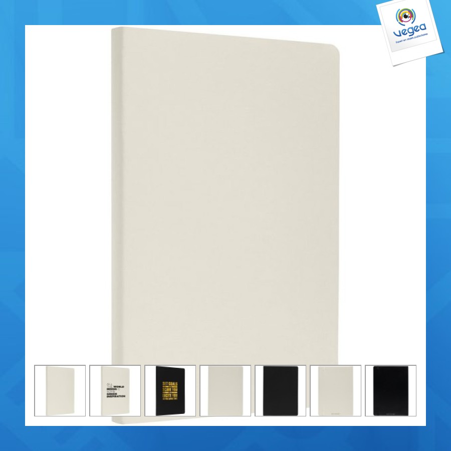 A5 notebook with vegan leather cover and stone paper