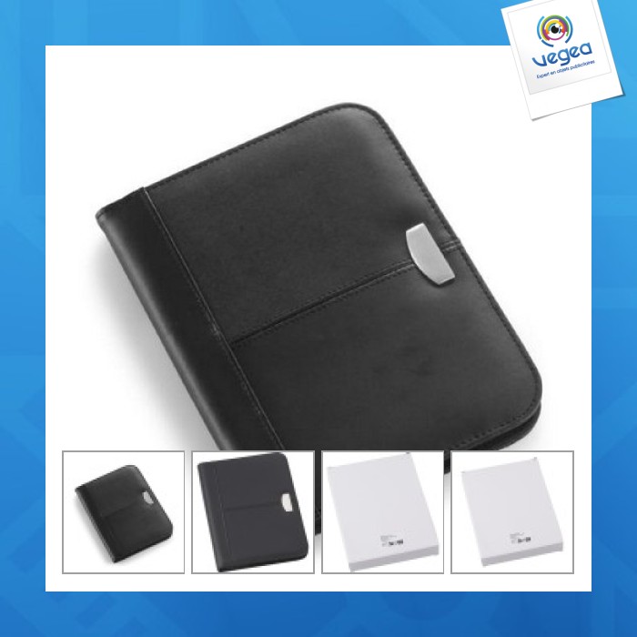 A5 zipped leather conference folder