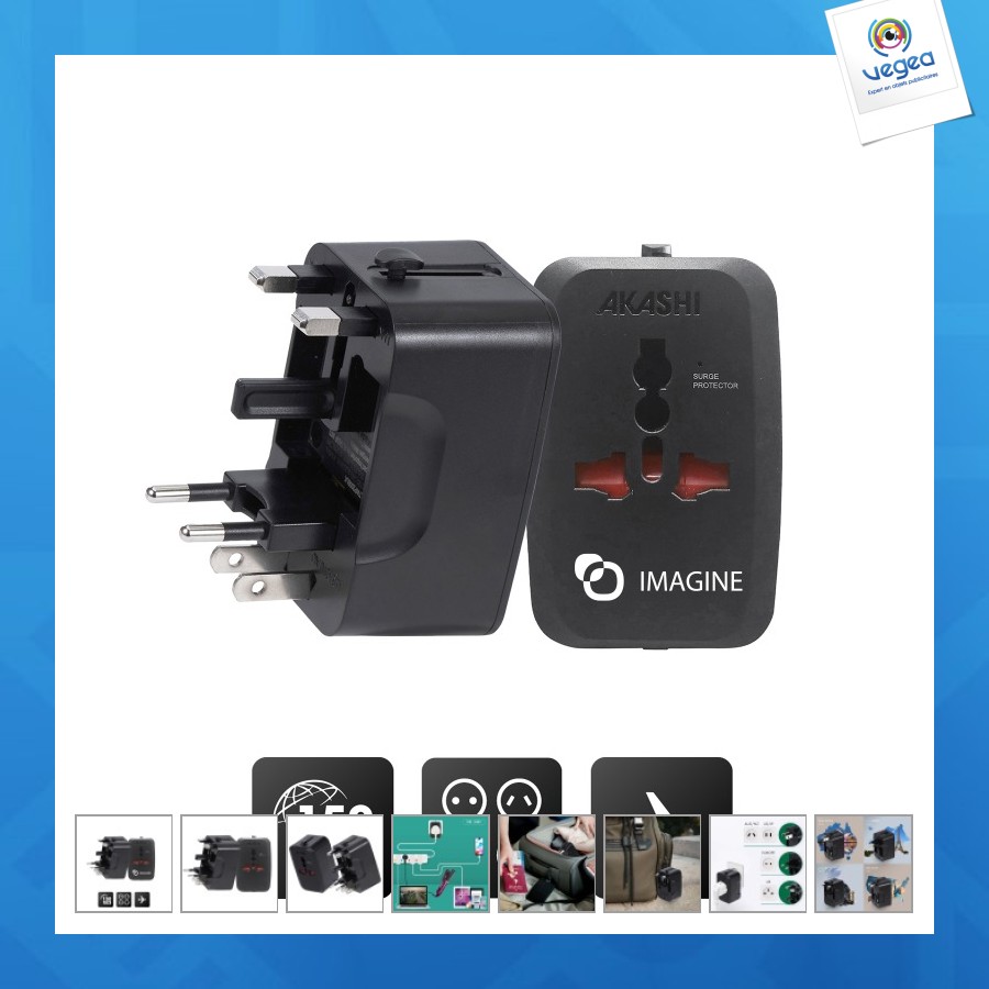 Adaptateur universel de voyage - noir