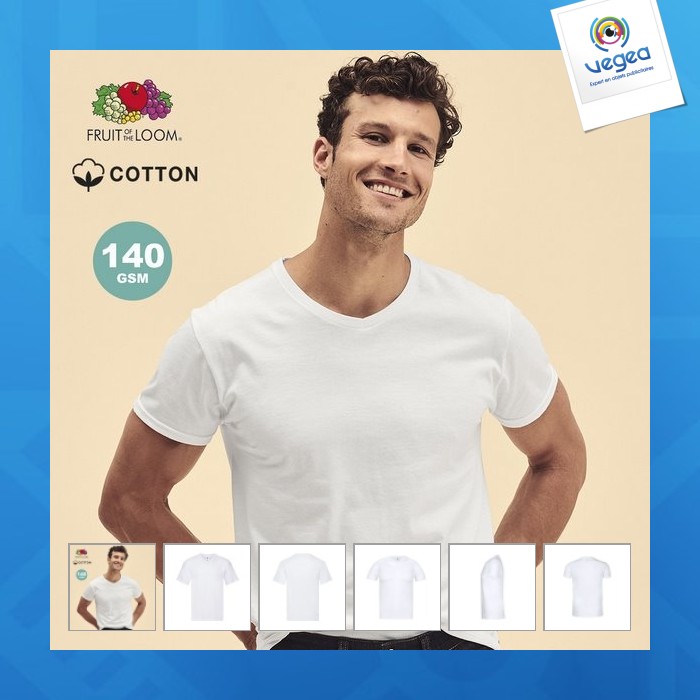 Adult white t-shirt - iconic v-neck