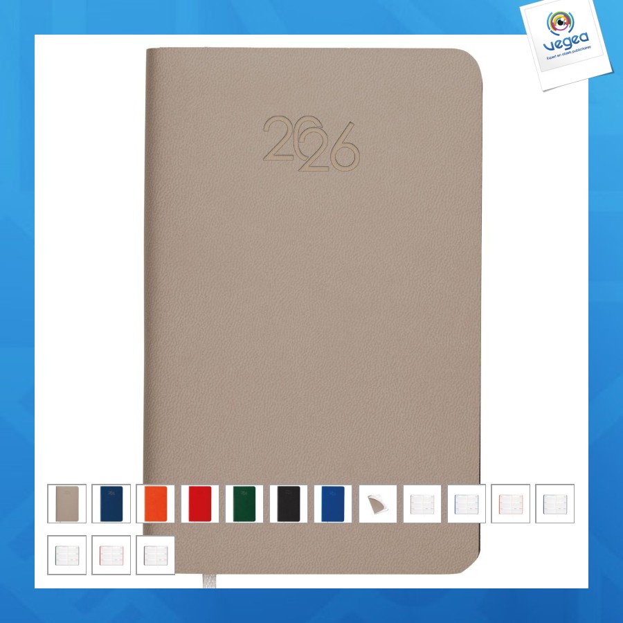 Agenda de poche hebdomadaire 2026 avec couverture souple en pu résistant à la chaleur