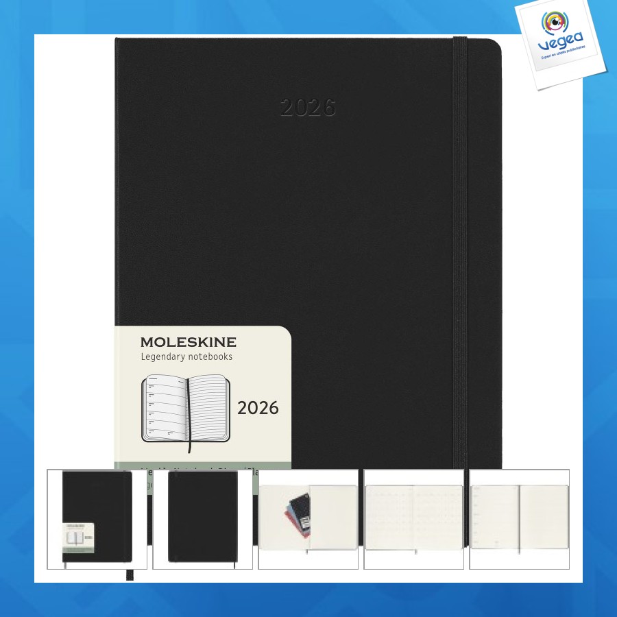 Agenda xl hebdomadaire 12 mois moleskine à couverture rigide