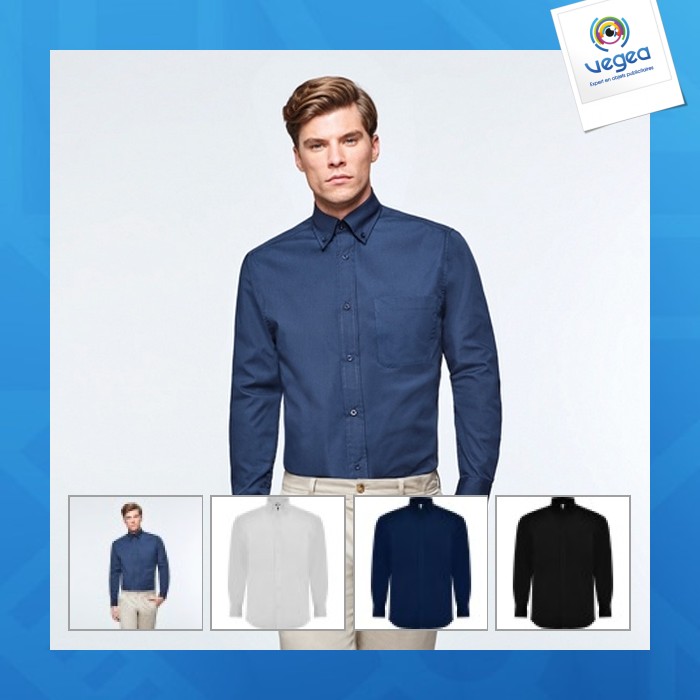 Aifos l/s - long sleeve shirt with classic button down collar and heart pocket