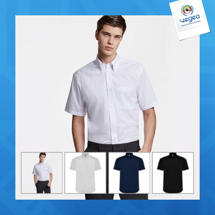 Aifos - short sleeve shirt with classic collar and one button