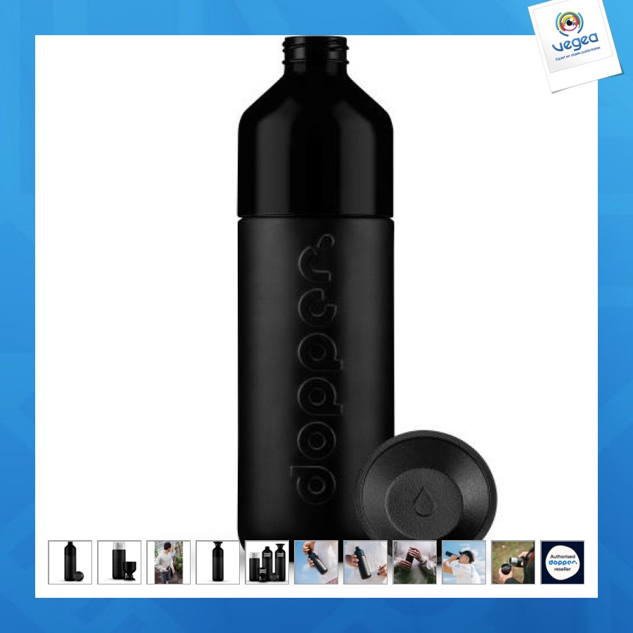 All black dopper insulated bottle 580ml