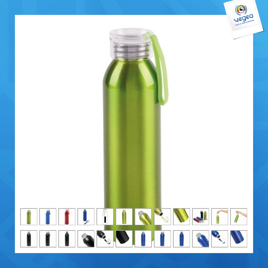 Aluminium bottle 65cl with transparent cap