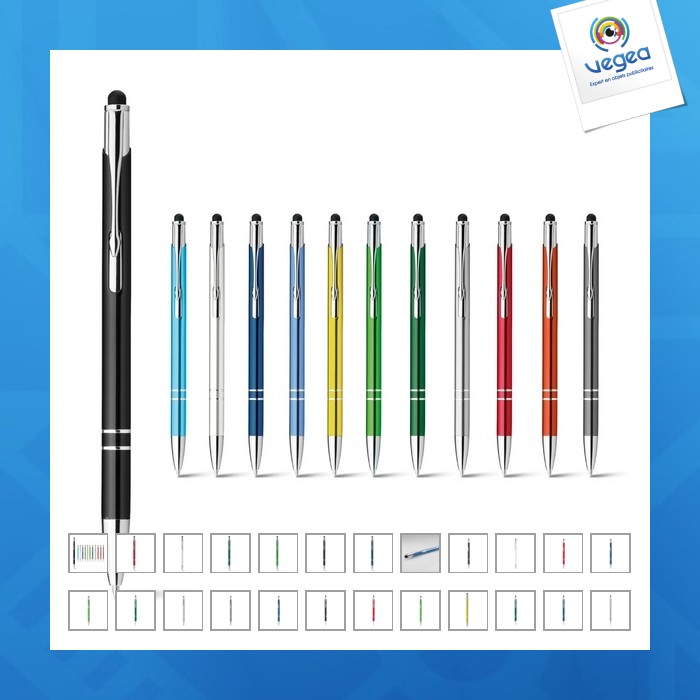 Aluminium pen with tactile tip