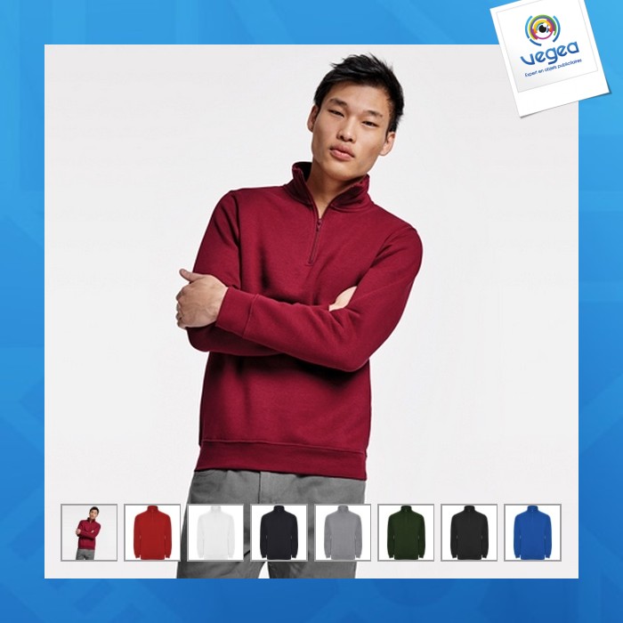 Aneto - sweatshirt with half zip and high collar