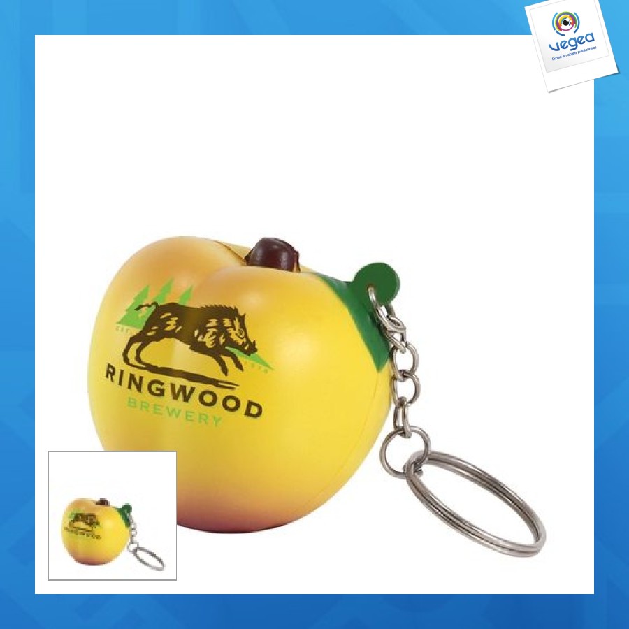 Anti-stress peach key chain