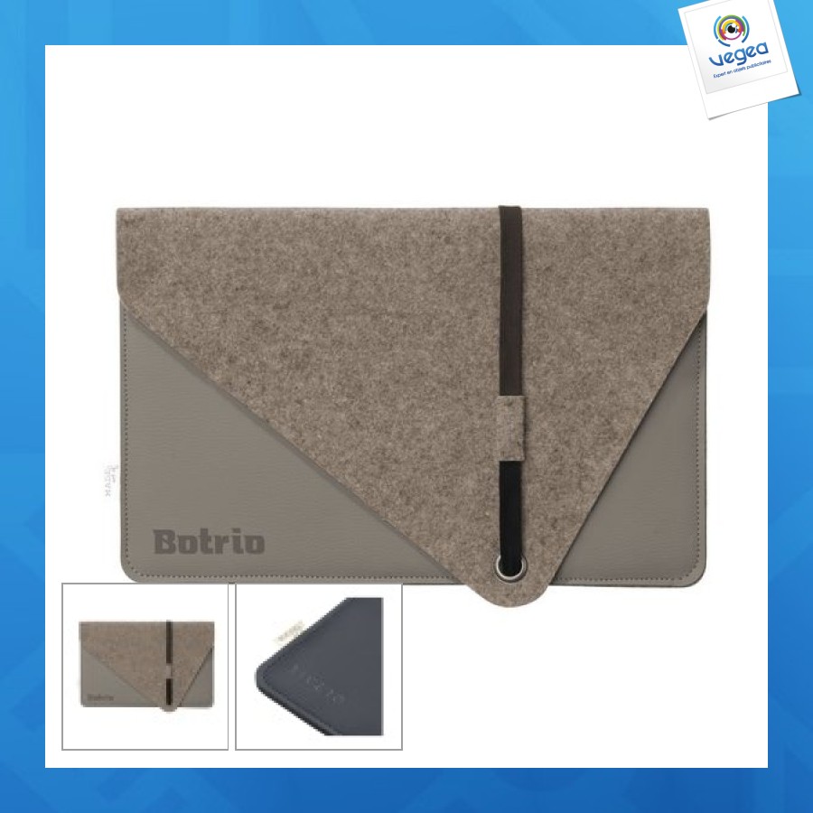 Apple leather and felt computer cover