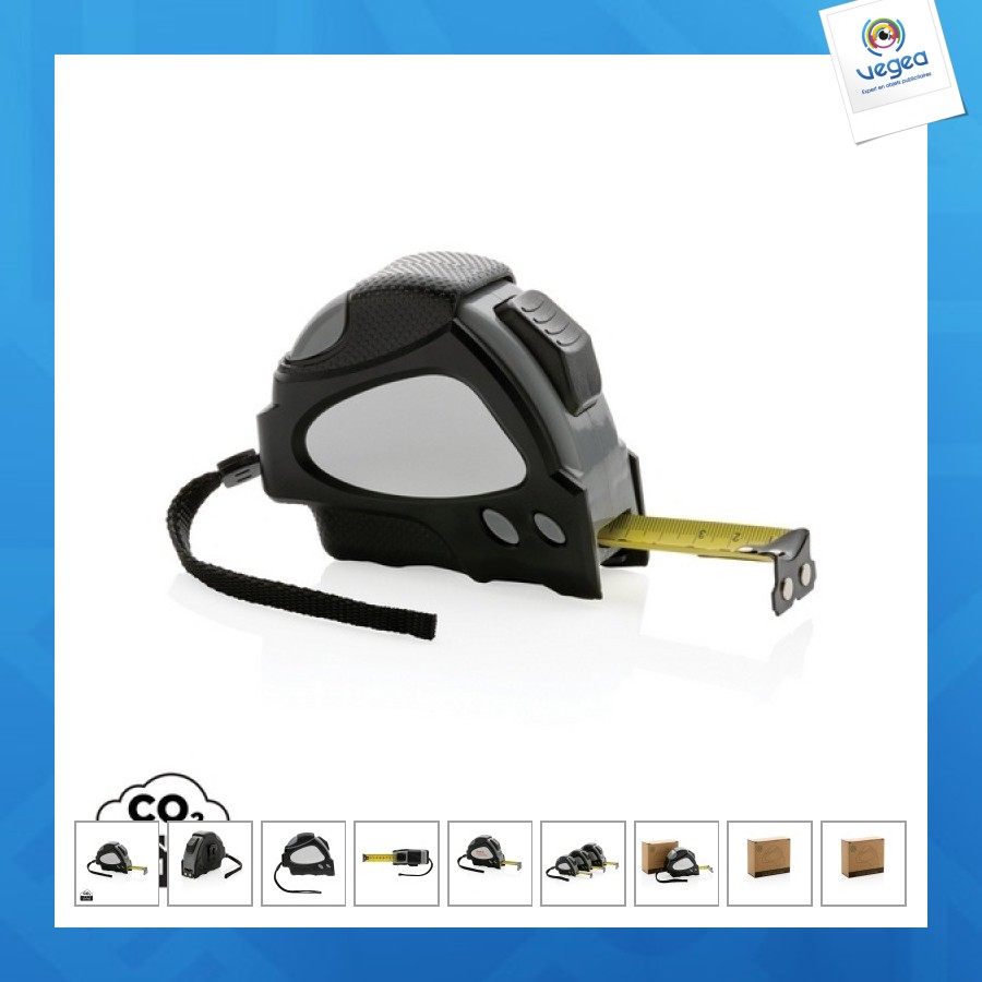 Auto stop tape measure 8m/25mm in recycled plastic rcs