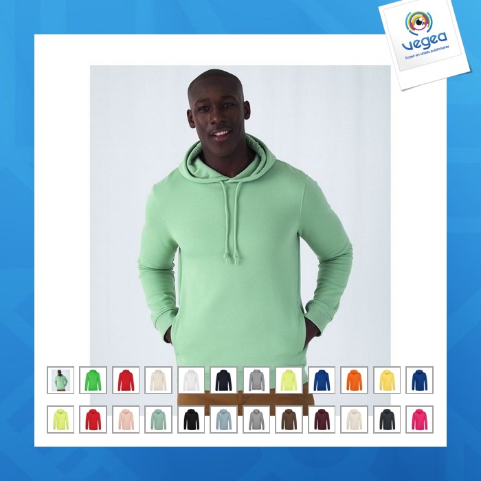 B&c organic hooded - organic hoody - white