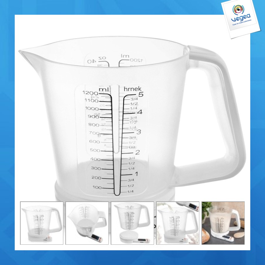 Balance de cuisine avec verre doseur 5 kg, 1,2 l