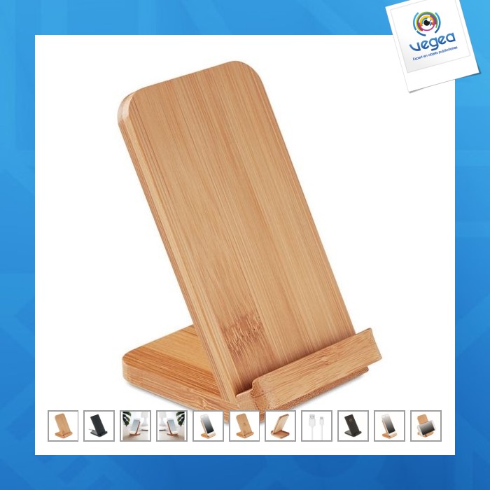 Bamboo stand with 5w wireless charger