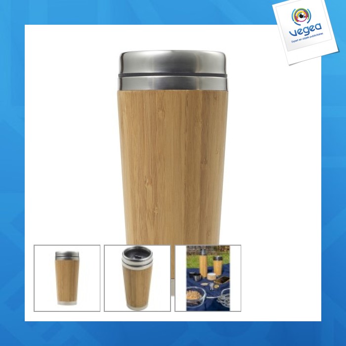 Bamboo thermos travel mug (400 ml)