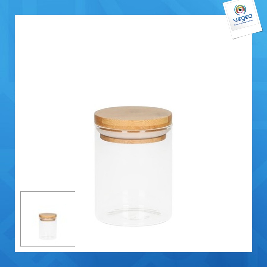 Bamboo? glass jar, 375 ml