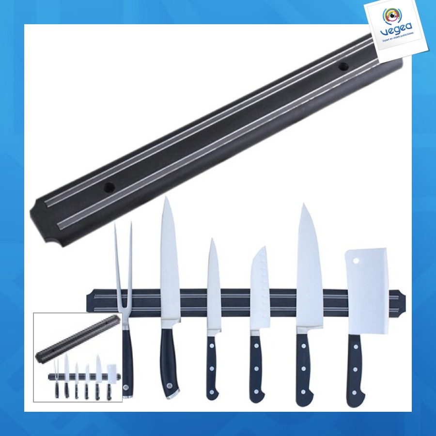 Bande magnétique pour couteaux de cuisine 33cm