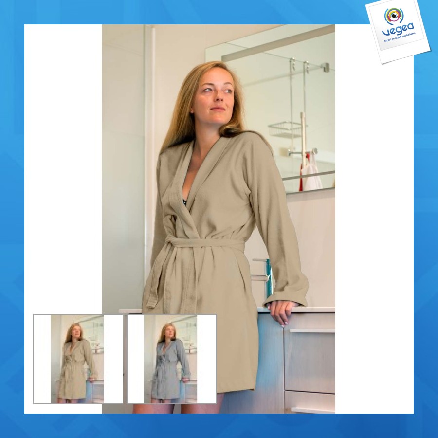Bathrobe with kimono collar