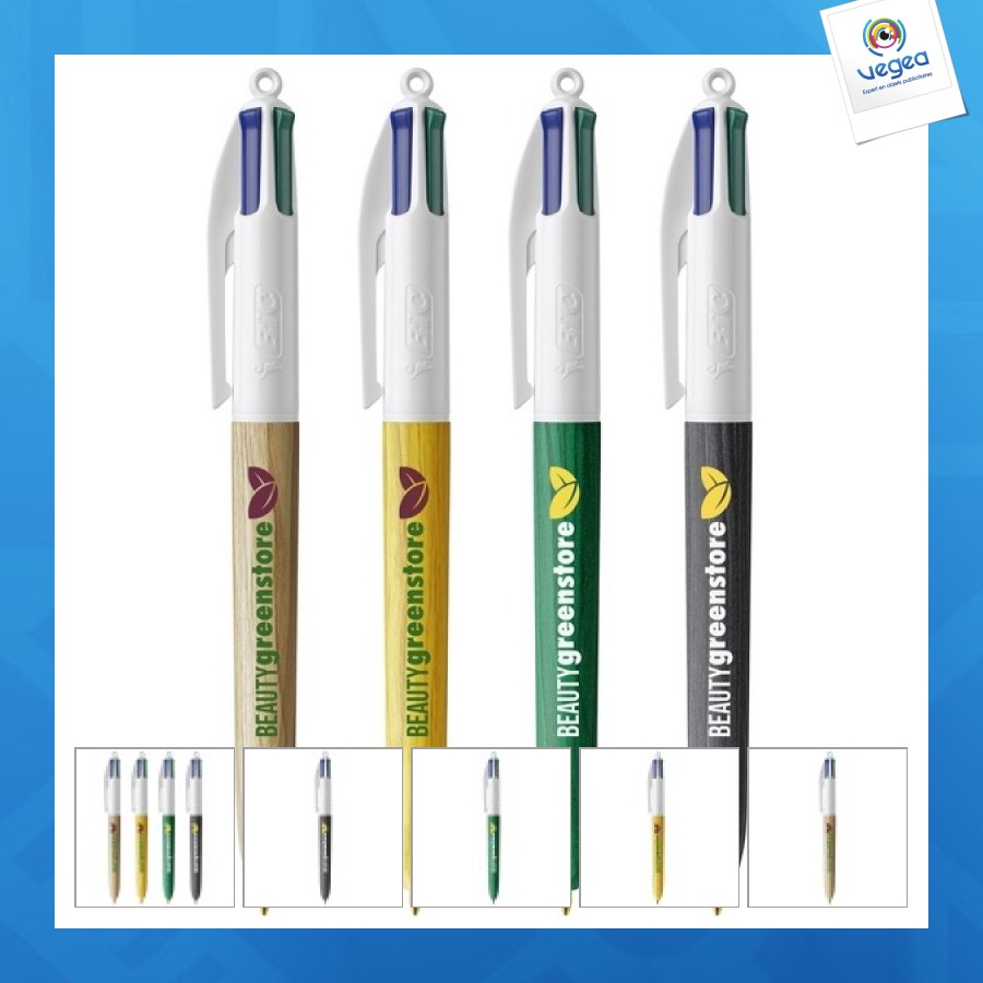 Bic® 4 colour wood design pen