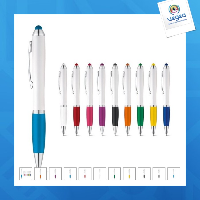 Bicolor stylus with metal clip