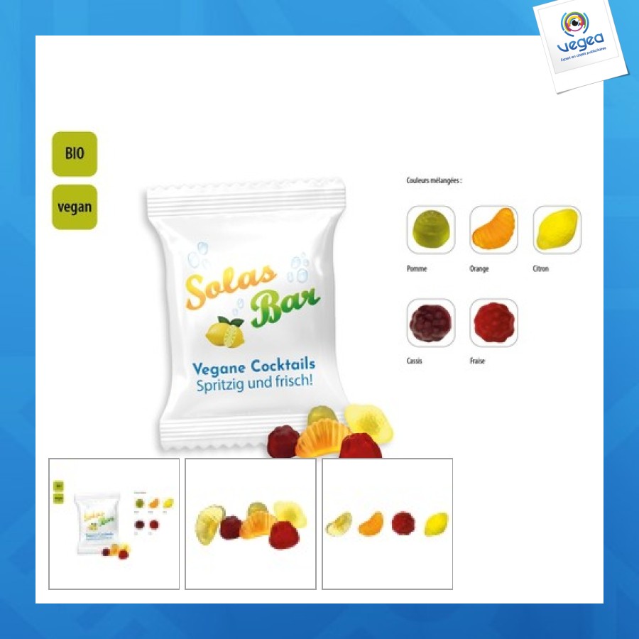 Bio mini fruits vegan in promotional bag, bio mini fruits vegan