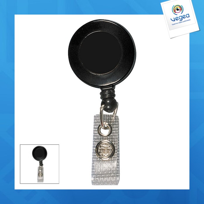 Black badge holder zip reel
