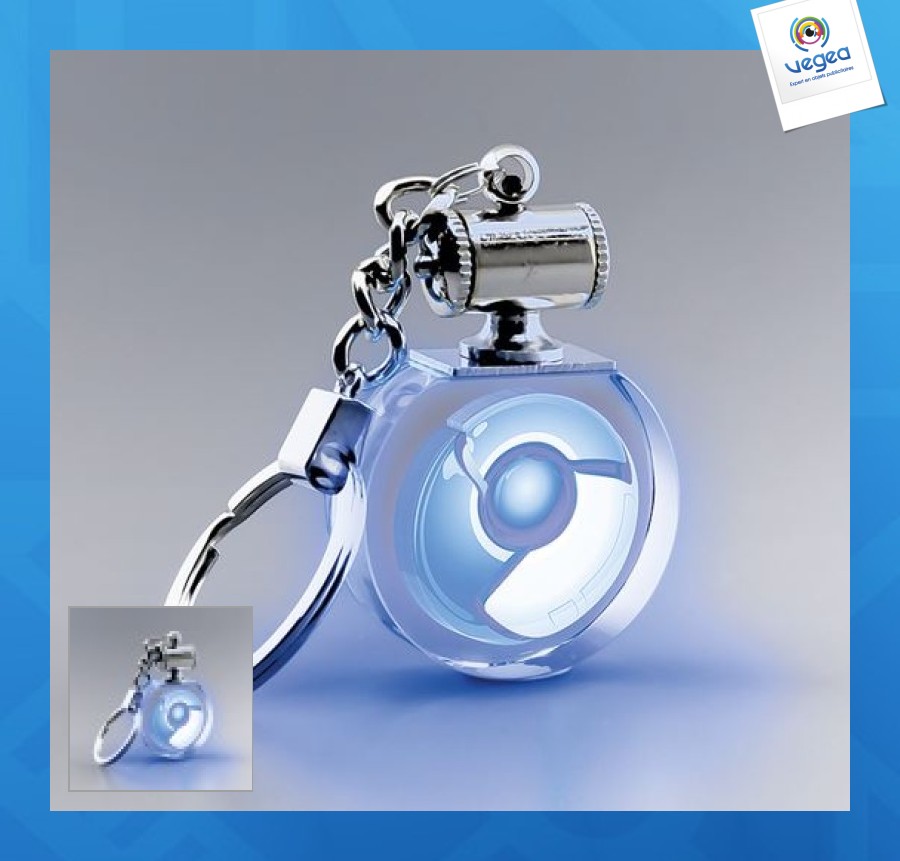 Blue luminous key ring