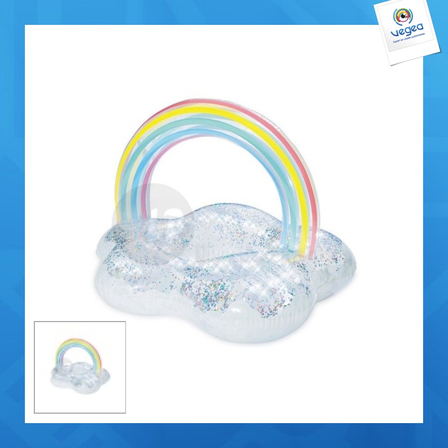 Bouée géante gonflable étoile avec arc en ciel