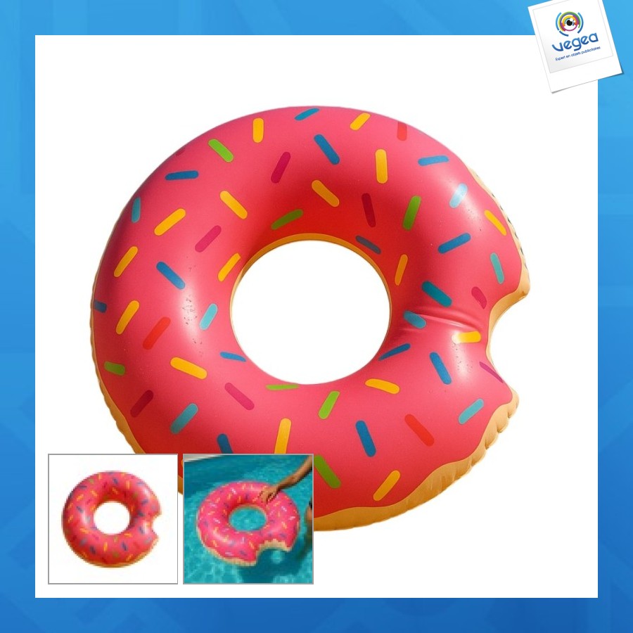 Bouée gonflable géante forme donut 105cm multicolore