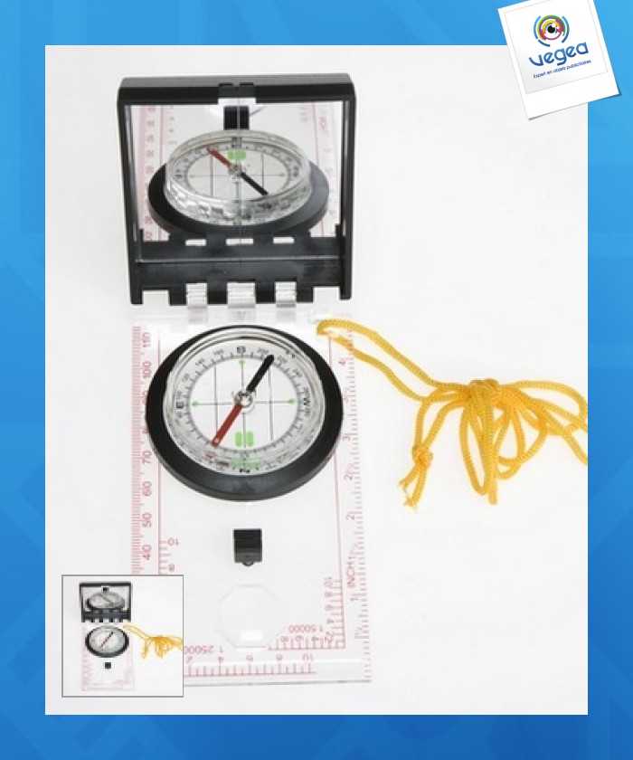 Boussole avec miroir 120x65mm ø 55mm