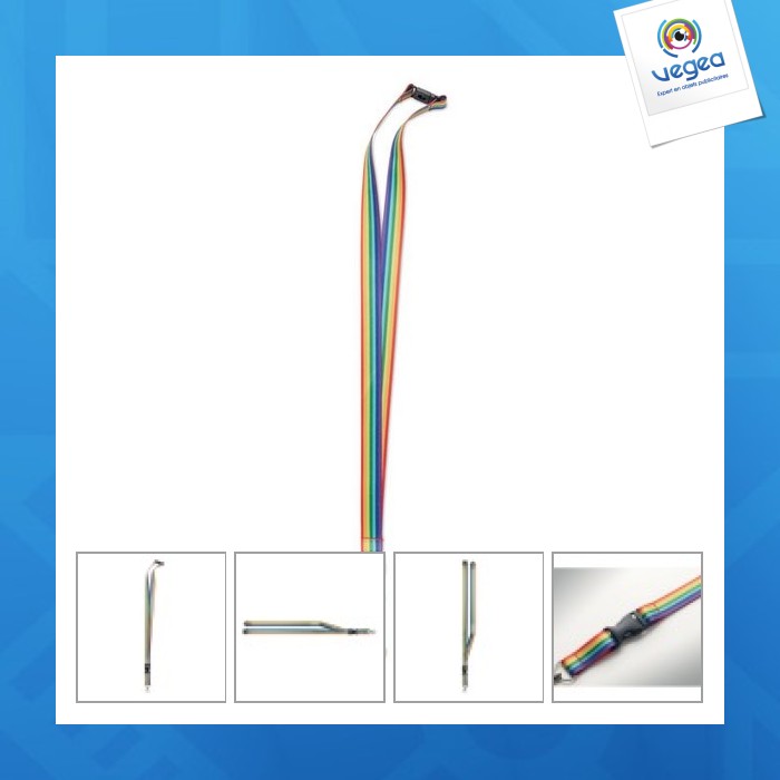 Bowyard lanyard in rainbow rpet