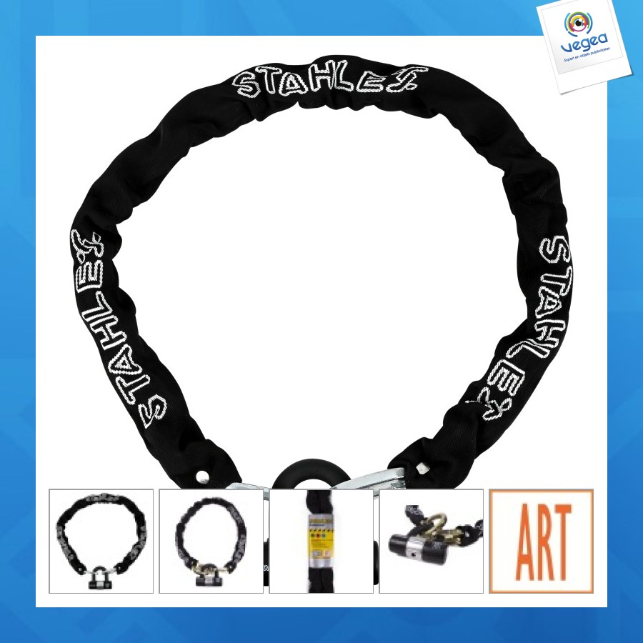 Cadenas à chaîne 302 art*** 10x1200mm noir