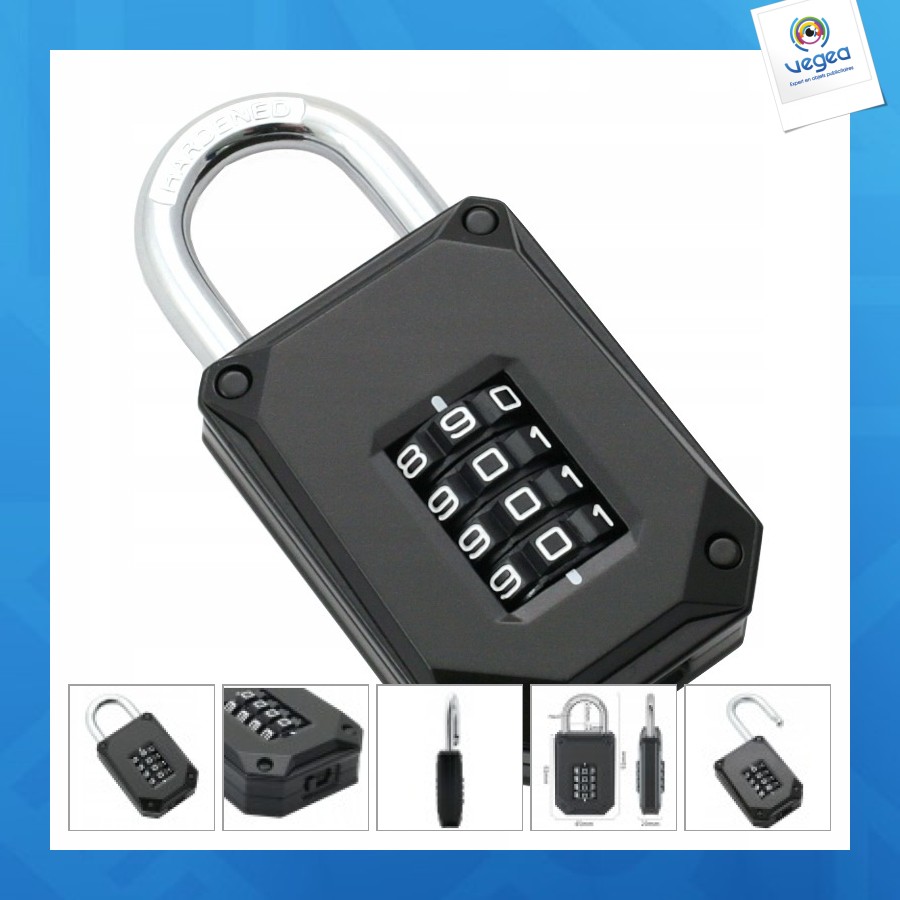 Cadenas à combinaison vertical 45mm, 4 chiffres